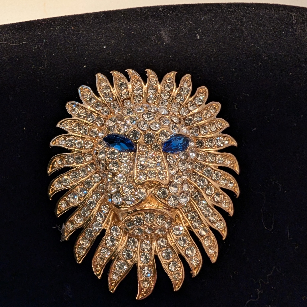 Gold and Blue Regal Brooch